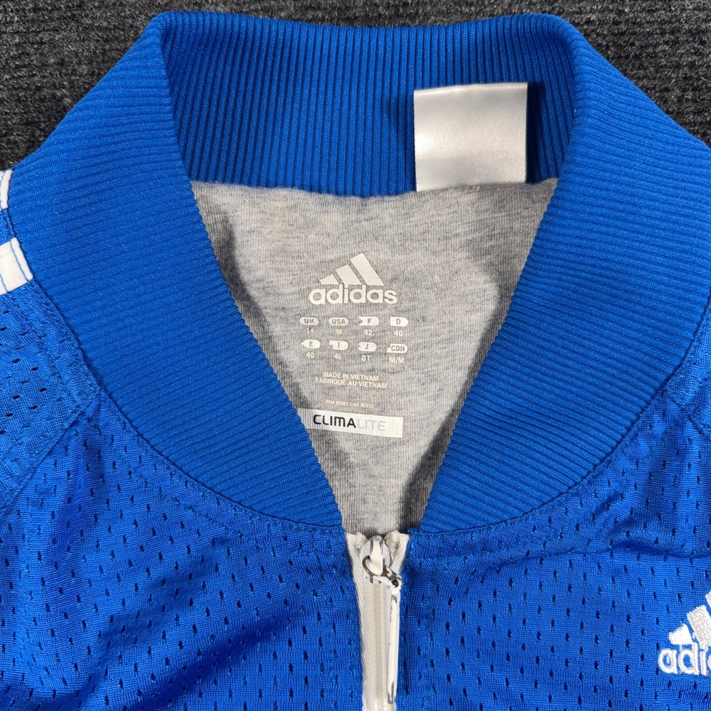 Adidas Climalite Mesh Track Jacket 3-Stripe Full Zip Sample Size M Blue Sample - Picture 3 of 10